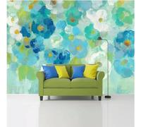 XLMING Pintado A Mano Aguada Colorido Floral Arte 3D Papel Pintado Pared Premium Textura Seda Estudio Comedor Vinilos Dormitorio Sofás TV Cocina-200cm×140cm
