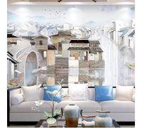XLMING Pintado A Mano Arte Arquitectura Casa Puente De Piedra Ciudad Del Agua 3D Papel Pintado Lujo Casa Sala Decoración Estar Comedor Sofá Dormitorio TV Fondo de Pared-150cm×105cm