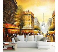 XLMING Pintado A Mano Arte Golden City Arquitectura Torre 3D Papel Pintado Seda Texturizada Primera Calidad Sala De Estar Sofá Dormitorio Comedor Hogar Pared-200cm×140cm