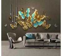 XLMING Pintado A Mano Lujo Discreto Colores Vivos Mariposas Nostalgia 3D Papel Pintado Tapiz Textura de Seda Oficina Comedor Sofá Dormitorio Sala Estar TV Fondo Pantalla-300cm×210cm