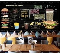 XLMING Pizarra Creativo Comida Hamburguesa Patatas Fritas 3D Papel Pintado Tapiz Textura de Seda Oficina Comedor Sofá Dormitorio Sala Estar TV Fondo Pantalla-300cm×210cm