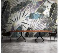 XLMING Plantas Tropicales Pintadas A Mano De Lujo 3D Papel Pintado Pared Premium Textura Seda Estudio Comedor Vinilos Dormitorio Sofás TV Cocina-350cm×256cm