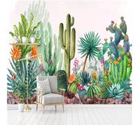XLMING Plantas Verdes Creativas Flores De Cactus 3D Papel Pintado Lujo Casa Sala Decoración Estar Comedor Sofá Dormitorio TV Fondo de Pared-250cm×170cm