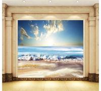 XLMING Playa Mar Olas Naturaleza Imitación De Mármol 3D Papel Pintado Lujo Casa Sala Decoración Estar Comedor Sofá Dormitorio TV Fondo de Pared-250cm×170cm