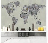 XLMING Póster Retro Con Mapa Mundial Abstracto Dibujado A Mano 3D Papel Pintado Lujo Casa Sala Decoración Estar Comedor Sofá Dormitorio TV Fondo de Pared-200cm×140cm