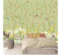 XLMING Ramas Elegantes Flores Pájaros Mariposas 3D Papel Pintado Pared Premium Textura Seda Estudio Comedor Vinilos Dormitorio Sofás TV Cocina-430cm×300cm