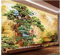 XLMING Relieve Árboles Arquitectura Paisajes 3D Papel Pintado Lujo Casa Sala Decoración Estar Comedor Sofá Dormitorio TV Fondo de Pared-250cm×170cm