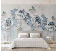 XLMING Relieve Retro Bonito Flores Mariposas 3D Papel Pintado Lujo Casa Sala Decoración Estar Comedor Sofá Dormitorio TV Fondo de Pared-200cm×140cm