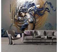 XLMING Relieve Sensual Belleza Creatividad Arte 3D Papel Pintado Lujo Casa Sala Decoración Estar Comedor Sofá Dormitorio TV Fondo de Pared-400cm×280cm
