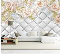 XLMING Relieve Tapizado Belleza Flores Arte Papel Pintado 3D Seda De Lujo Pared Estudio Comedor Sofa Dormitorio Madera Salon Tv Decorativo-250cm×170cm
