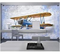 XLMING Resumen Individualidad De Los Aviones Vintage En Tridimensional 3D Papel Pintado Lujo Casa Sala Decoración Estar Comedor Sofá Dormitorio TV Fondo de Pared-430cm×300cm