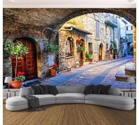 XLMING Retro Arquitectura Paisaje Urbano Extensión Espacial Paisaje Papel Pintado 3D Seda De Lujo Pared Estudio Comedor Sofa Dormitorio Madera Salon Tv Decorativo-430cm×300cm
