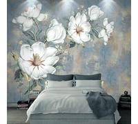 XLMING Retro Arte Abstracto Hermosas Flores Blancas 3D Papel Pintado Pared Premium Textura Seda Estudio Comedor Vinilos Dormitorio Sofás TV Cocina-430cm×300cm
