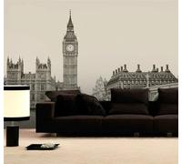 XLMING Retro Blanco Y Negro Arquitectura Urbana Ríos Paisajes Papel Pintado 3D Seda De Lujo Pared Estudio Comedor Sofa Dormitorio Madera Salon Tv Decorativo-200cm×140cm