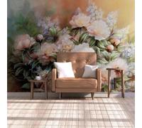 XLMING Retro Bonito Botánico Rosa Floral 3D Papel Pintado Tapiz Textura de Seda Oficina Comedor Sofá Dormitorio Sala Estar TV Fondo Pantalla-250cm×170cm