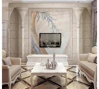 XLMING Retro Columnas Romanas Plantas Imitación De Mármol Original 3D Papel Pintado Tapiz Textura de Seda Oficina Comedor Sofá Dormitorio Sala Estar TV Fondo Pantalla-200cm×140cm