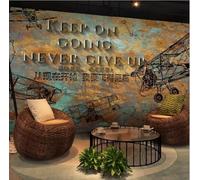 XLMING Retro Creativo Avión Arte Individualidad 3D Papel Pintado Pared Premium Textura Seda Estudio Comedor Vinilos Dormitorio Sofás TV Cocina-300cm×210cm