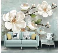 XLMING Retro Dibujo A Mano Relieve Tridimensional Flores 3D Papel Pintado Lujo Casa Sala Decoración Estar Comedor Sofá Dormitorio TV Fondo de Pared-250cm×170cm