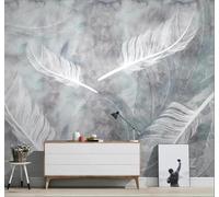 XLMING Retro Minimalista Acuarela Dibujado A Mano Plumas 3D Papel Pintado Tapiz Textura de Seda Oficina Comedor Sofá Dormitorio Sala Estar TV Fondo Pantalla-430cm×300cm