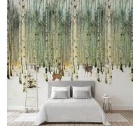 XLMING Retro Nostálgico Artístico Paisaje Nevado Alces Bosque 3D Papel Pintado Tapiz Textura de Seda Oficina Comedor Sofá Dormitorio Sala Estar TV Fondo Pantalla-350cm×256cm