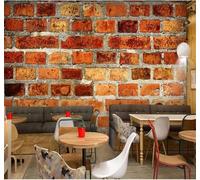XLMING Retro Nostálgico Rojo Pared De Ladrillo Original 3D Papel Pintado Tapiz Textura de Seda Oficina Comedor Sofá Dormitorio Sala Estar TV Fondo Pantalla-250cm×170cm