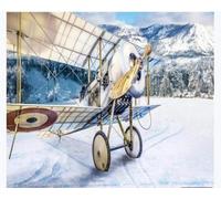 XLMING Retro Pintado A Mano Aviones Montañas Nevadas Paisajes 3D Papel Pintado Pared Premium Textura Seda Estudio Comedor Vinilos Dormitorio Sofás TV Cocina-350cm×256cm