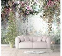 XLMING Retro Tridimensional Botánico Floral Arte 3D Papel Pintado Tapiz Textura de Seda Oficina Comedor Sofá Dormitorio Sala Estar TV Fondo Pantalla-350cm×256cm