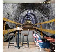 XLMING Retro Tridimensional Túnel Espacio Extensión 3D Papel Pintado Lujo Casa Sala Decoración Estar Comedor Sofá Dormitorio TV Fondo de Pared-400cm×280cm