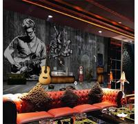 XLMING Retro Tridimensional Vetas De Madera Música Rock Guitarra 3D Papel Pintado Lujo Casa Sala Decoración Estar Comedor Sofá Dormitorio TV Fondo de Pared-150cm×105cm