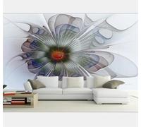 XLMING Seda Bello Abstracto Blanco Flores 3D Papel Pintado Tapiz Textura de Seda Oficina Comedor Sofá Dormitorio Sala Estar TV Fondo Pantalla-430cm×300cm