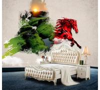 XLMING Sencillo Abstracto Creativo Retro Mosaico Carreras De Caballos 3D Papel Pintado Tapiz Textura de Seda Oficina Comedor Sofá Dormitorio Sala Estar TV Fondo Pantalla-430cm×300cm