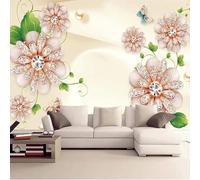 XLMING Sencillo Tridimensional Flores Mariposas Creatividad 3D Papel Pintado Lujo Casa Sala Decoración Estar Comedor Sofá Dormitorio TV Fondo de Pared-350cm×256cm