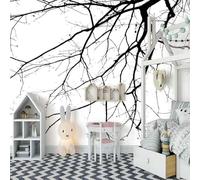XLMING Simple Dibujado A Mano Negro Rama De Arte 3D Papel Pintado Lujo Casa Sala Decoración Estar Comedor Sofá Dormitorio TV Fondo de Pared-350cm×256cm