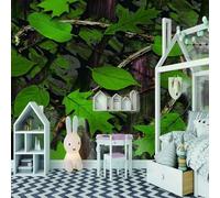 XLMING Simple Hojas Verdes Y Enredaderas 3D Papel Pintado Seda Texturizada Primera Calidad Sala De Estar Sofá Dormitorio Comedor Hogar Pared-300cm×210cm