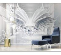 XLMING Simple Tridimensional Alas De Diamante Creativo 3D Papel Pintado Seda Texturizada Primera Calidad Sala De Estar Sofá Dormitorio Comedor Hogar Pared-300cm×210cm