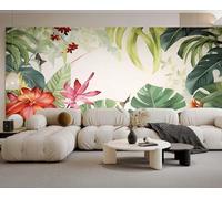 XLMING Simple Tridimensional Planta De Hojas Verdes Flores 3D Papel Pintado Seda Texturizada Primera Calidad Sala De Estar Sofá Dormitorio Comedor Hogar Pared-150cm×105cm