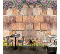 XLMING Stereo Retro Art Rose Brick Wall Butterfly 3D Papel Pintado Tapiz Textura de Seda Oficina Comedor Sofá Dormitorio Sala Estar TV Fondo Pantalla-400cm×280cm