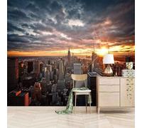 XLMING Stereo Simple Sunset City Architecture 3D Papel Pintado Pared Premium Textura Seda Estudio Comedor Vinilos Dormitorio Sofás TV Cocina-400cm×280cm