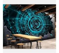 XLMING Tecnología Estereoscópica Sci Fi Line Metal 3D Papel Pintado Tapiz Textura de Seda Oficina Comedor Sofá Dormitorio Sala Estar TV Fondo Pantalla-430cm×300cm