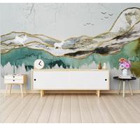 XLMING Tinta Abstracta Línea Geométrica Dorada Alce 3D Papel Pintado Tapiz Textura de Seda Oficina Comedor Sofá Dormitorio Sala Estar TV Fondo Pantalla-300cm×210cm