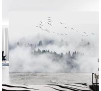 XLMING Tinta China Altas Montañas Bosque Aves En Vuelo Atmósfera Poética 3D Papel Pintado Lujo Casa Sala Decoración Estar Comedor Sofá Dormitorio TV Fondo de Pared-430cm×300cm