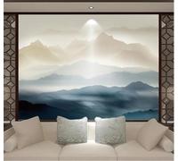 XLMING Tinta China Paisajes Minimalista Elegante Evocador 3D Papel Pintado Tapiz Textura de Seda Oficina Comedor Sofá Dormitorio Sala Estar TV Fondo Pantalla-430cm×300cm