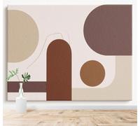 XLMING Tonos Tierra Abstracto Minimalista Formas Geométricas Arte 3D Papel Pintado Pared Premium Textura Seda Estudio Comedor Vinilos Dormitorio Sofás TV Cocina-400cm×280cm