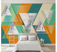 XLMING Triángulos Geométricos Tridimensionales De Colores Con Efecto Mármol 3D Papel Pintado Lujo Casa Sala Decoración Estar Comedor Sofá Dormitorio TV Fondo de Pared-200cm×140cm
