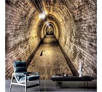 XLMING Tridimensional Arte Pared De Ladrillo Túnel Extensión Espacial 3D Papel Pintado Pared Premium Textura Seda Estudio Comedor Vinilos Dormitorio Sofás TV Cocina-400cm×280cm