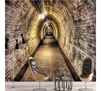 XLMING Tridimensional Arte Pared De Ladrillos Túnel Extensión Espacial 3D Papel Pintado Tapiz Textura de Seda Oficina Comedor Sofá Dormitorio Sala Estar TV Fondo Pantalla-300cm×210cm