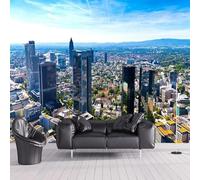 XLMING Tridimensional Azul Cielo Ciudad Arquitectura 3D Papel Pintado Lujo Casa Sala Decoración Estar Comedor Sofá Dormitorio TV Fondo de Pared-300cm×210cm