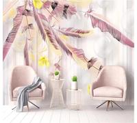 XLMING Tridimensional Bello Minimalista Rosa Plumas 3D Papel Pintado Tapiz Textura de Seda Oficina Comedor Sofá Dormitorio Sala Estar TV Fondo Pantalla-400cm×280cm