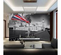 XLMING Tridimensional Blanco Y Negro Arquitectura Río Puente 3D Papel Pintado Lujo Casa Sala Decoración Estar Comedor Sofá Dormitorio TV Fondo de Pared-350cm×256cm