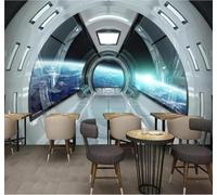 XLMING Tridimensional Cielo Estrellado Universo Cápsula Espacial Museo De Ciencias 3D Papel Pintado Lujo Casa Sala Decoración Estar Comedor Sofá Dormitorio TV Fondo de Pared-300cm×210cm